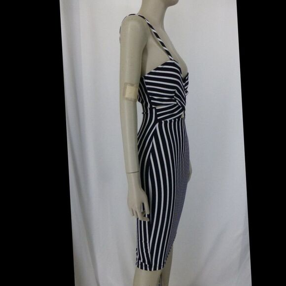 Privy Privately Privileged Black and White Striped Cut-Out Dress - Picture 3 of 12
